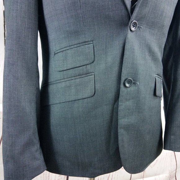 Marc Ecko 36S 2 Button Dark Gray Birdseye Suit Blazer Sport Coat - Picture 4 of 10